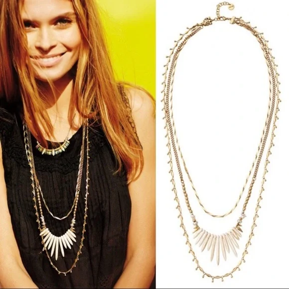 :: Stella & Dot | Versatile Howlite & Gold 5-in-1 Zuni Layering Necklace… - Picture 6 of 16